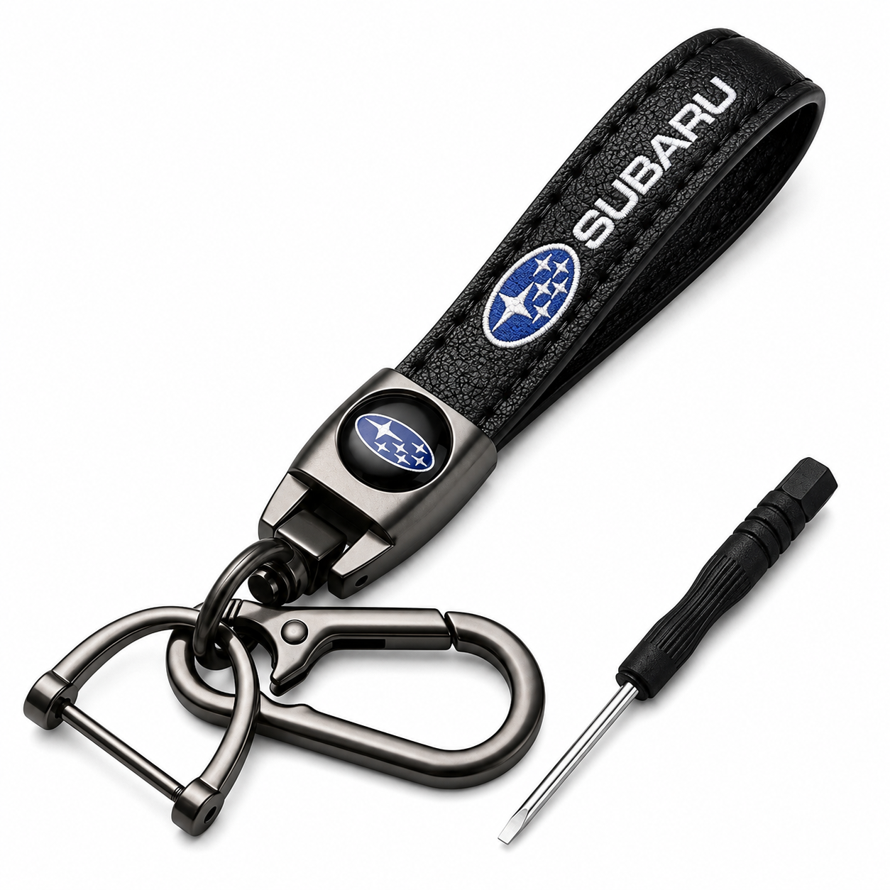 Subaru premium leather keychain