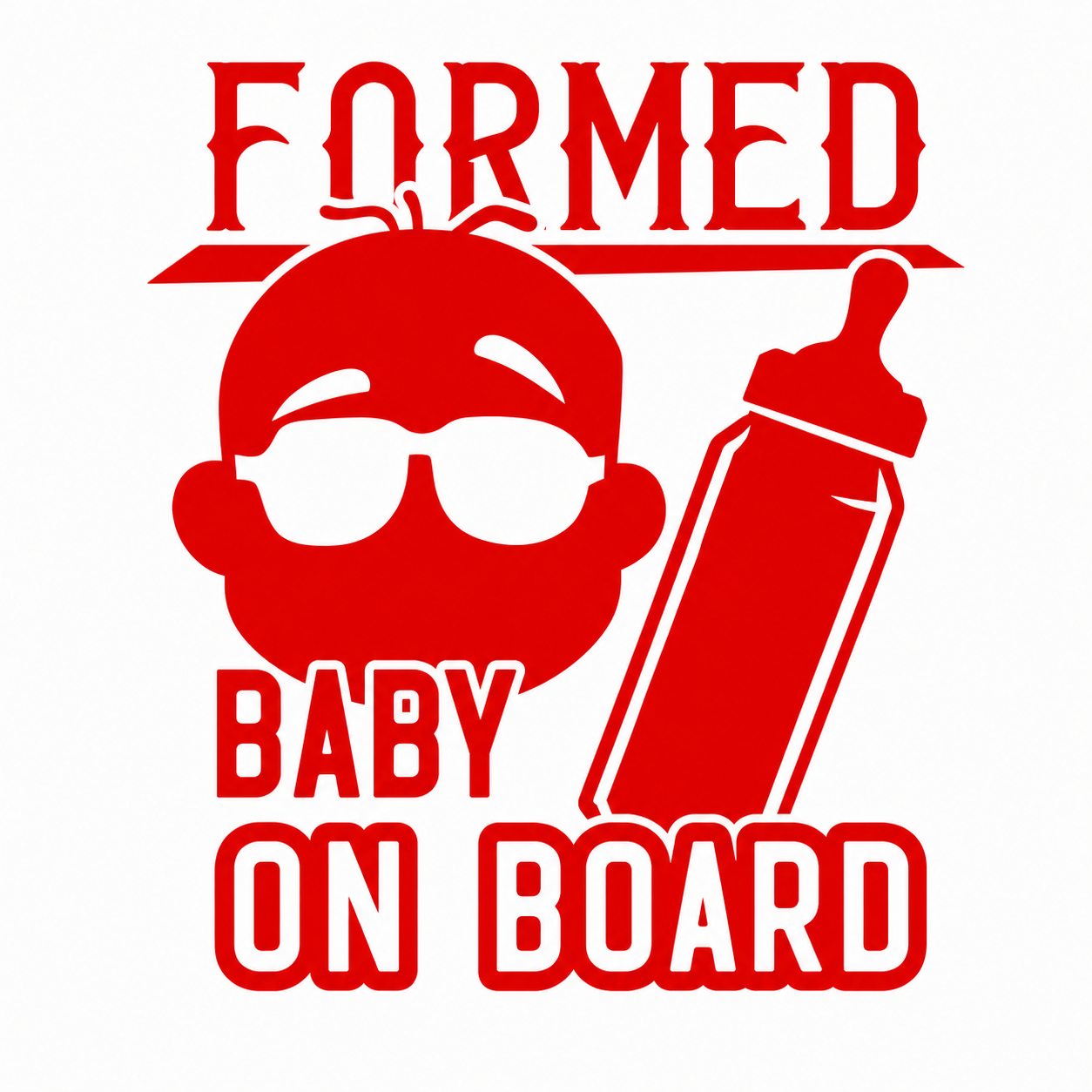 Formed Baby On Board Vehicle Vinyl Decal (#D07)