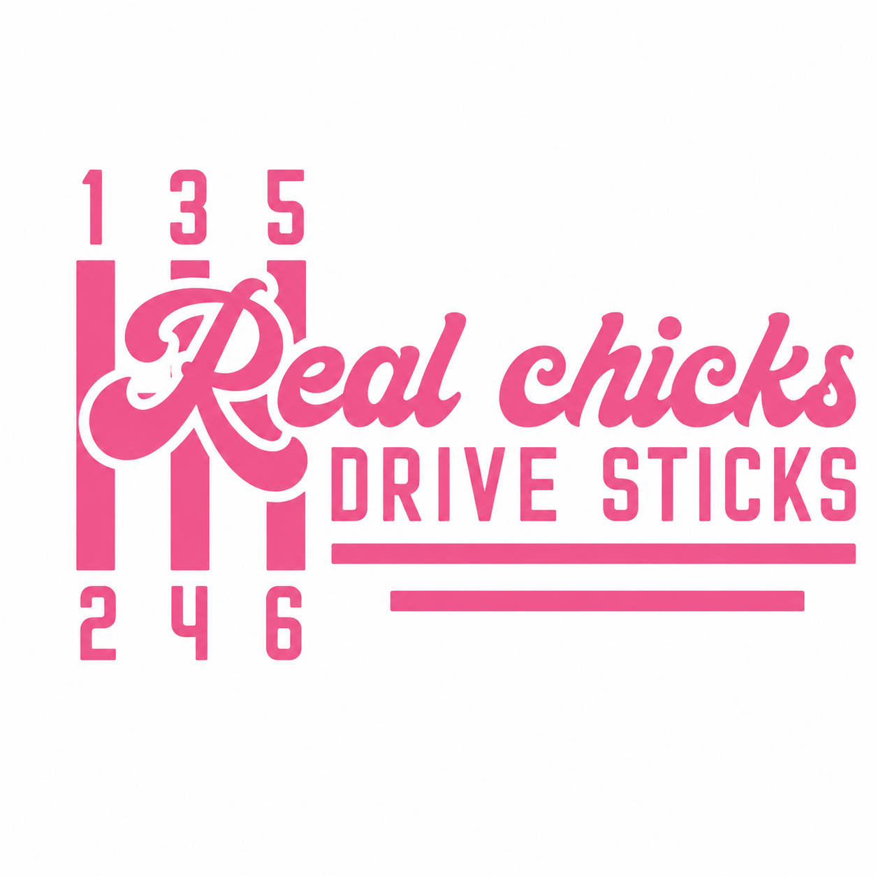 Real Chicks Drive Sticks Vehicle Vinyl Decal (#D15)