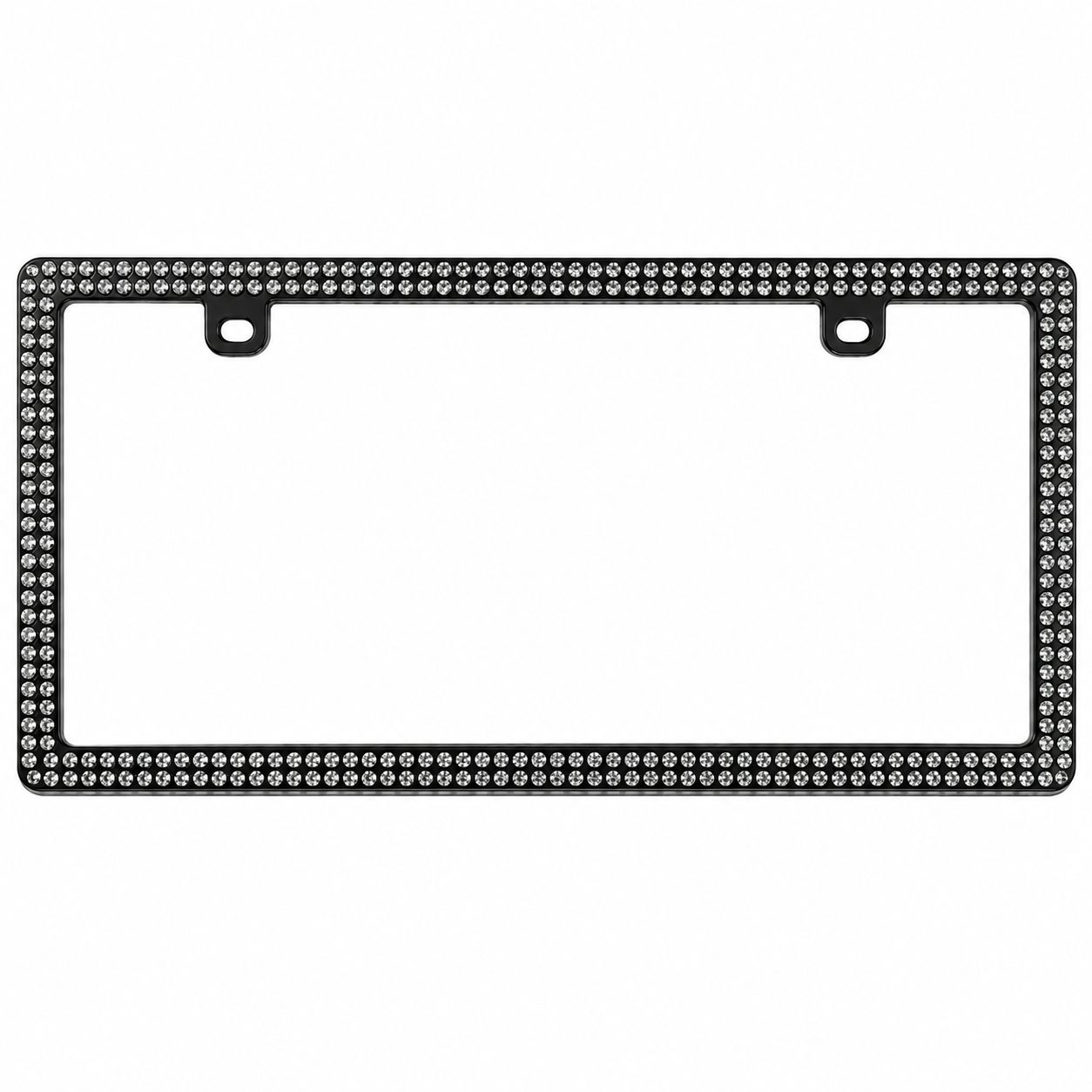 Black rhinestone vehicle cover plate