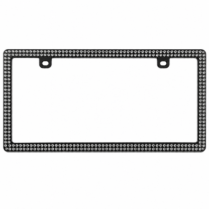 Black rhinestone vehicle cover plate