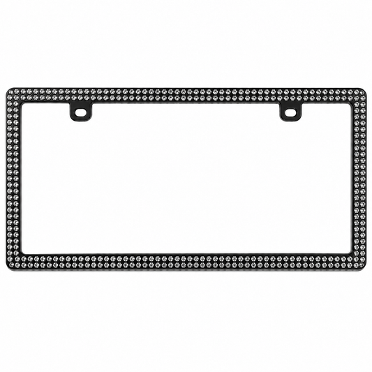 Black rhinestone vehicle cover plate