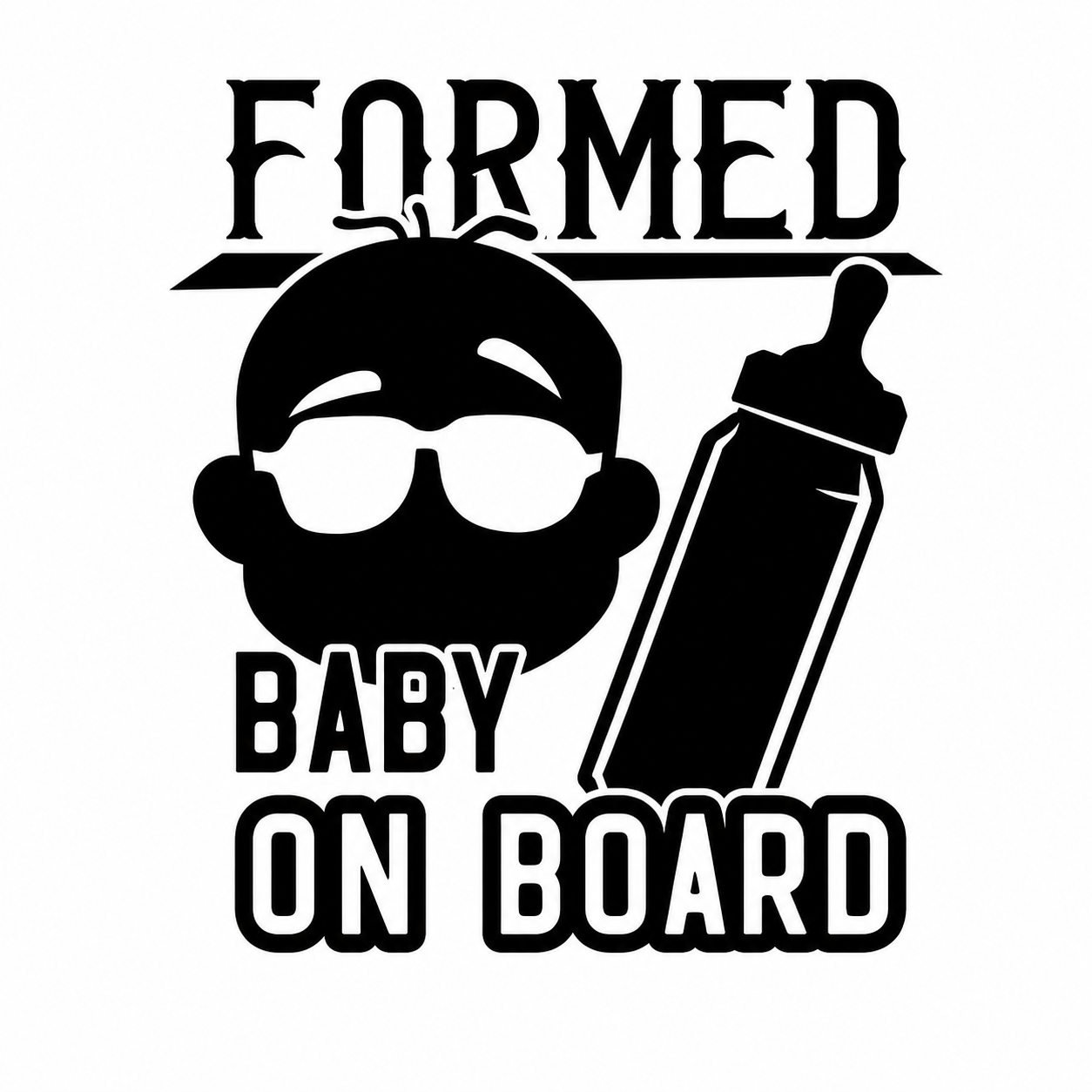 Formed Baby On Board Vehicle Vinyl Decal (#D07)