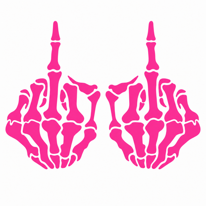 Skeleton Middle Finger Vehicle Vinyl Decal (#D11)