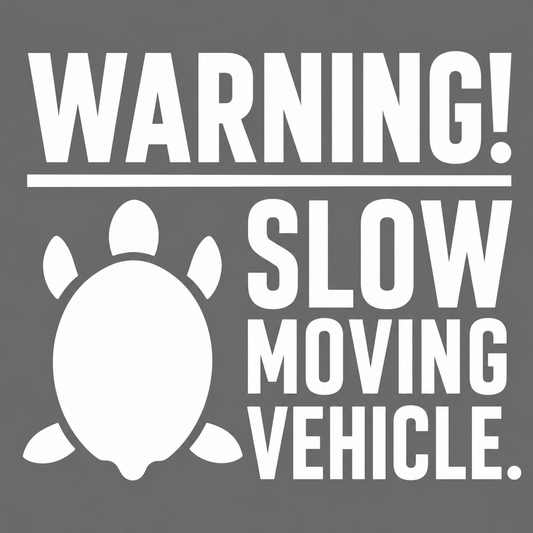 Warning! Slow Moving Vehicle Turtle Vehicle Vinyl Decal (#D05)