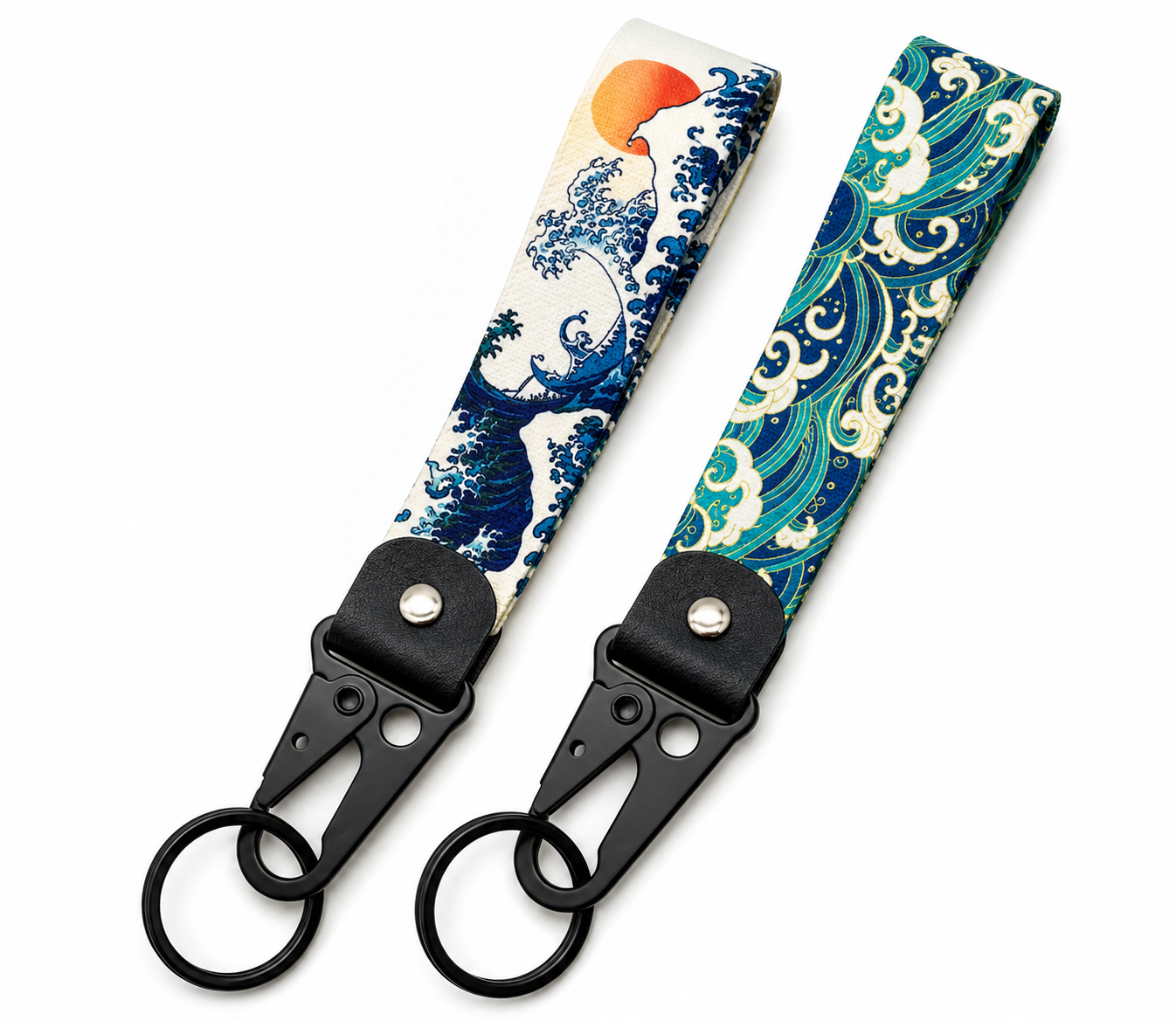 Japanese Wave Wristlet Keychain