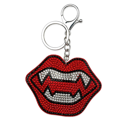 Vampire lips keychain charm