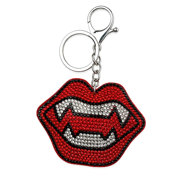 Vampire lips keychain charm