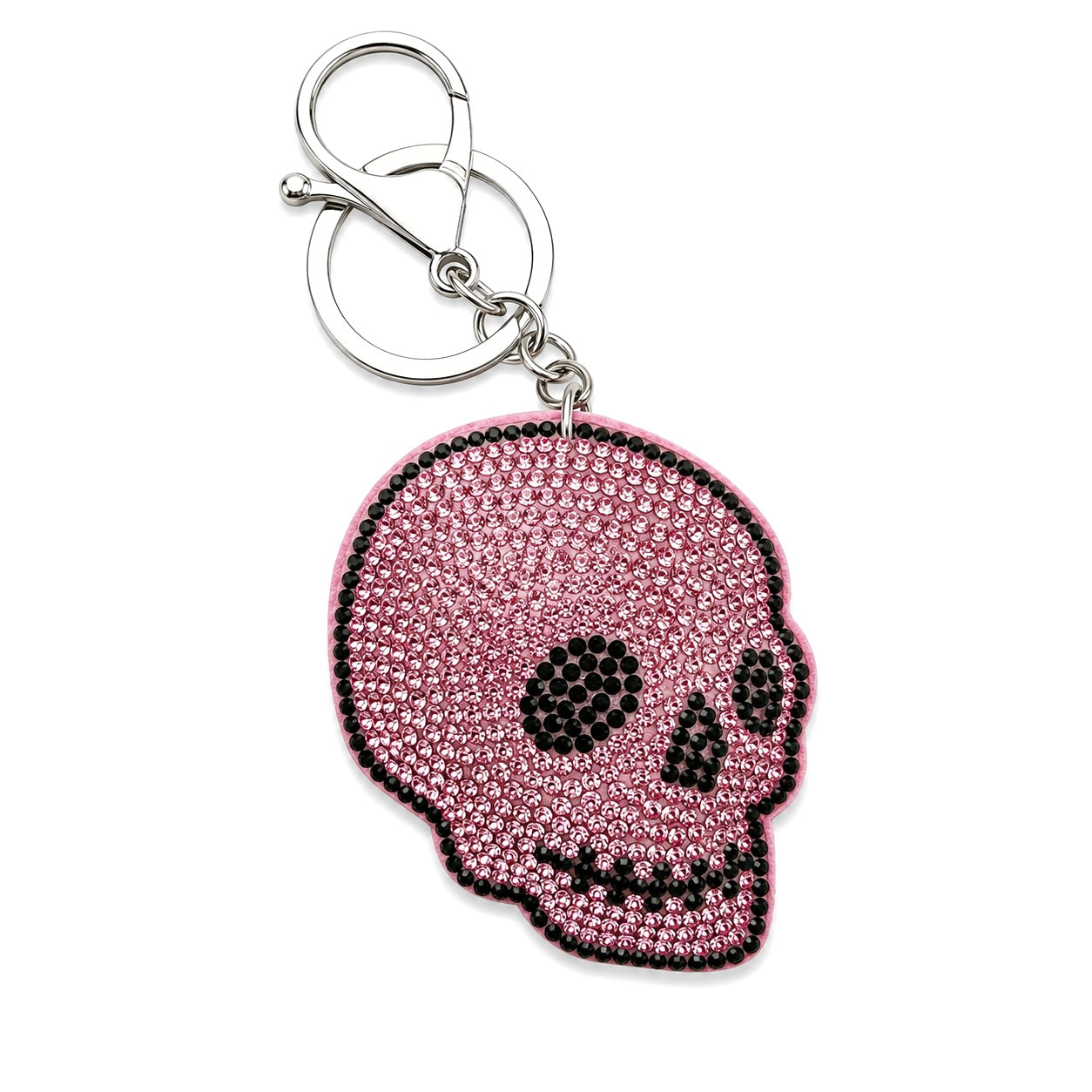 Pink skull keychain charm