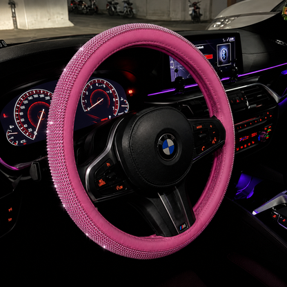 Pink Rhinestone Steering Wheel Cover