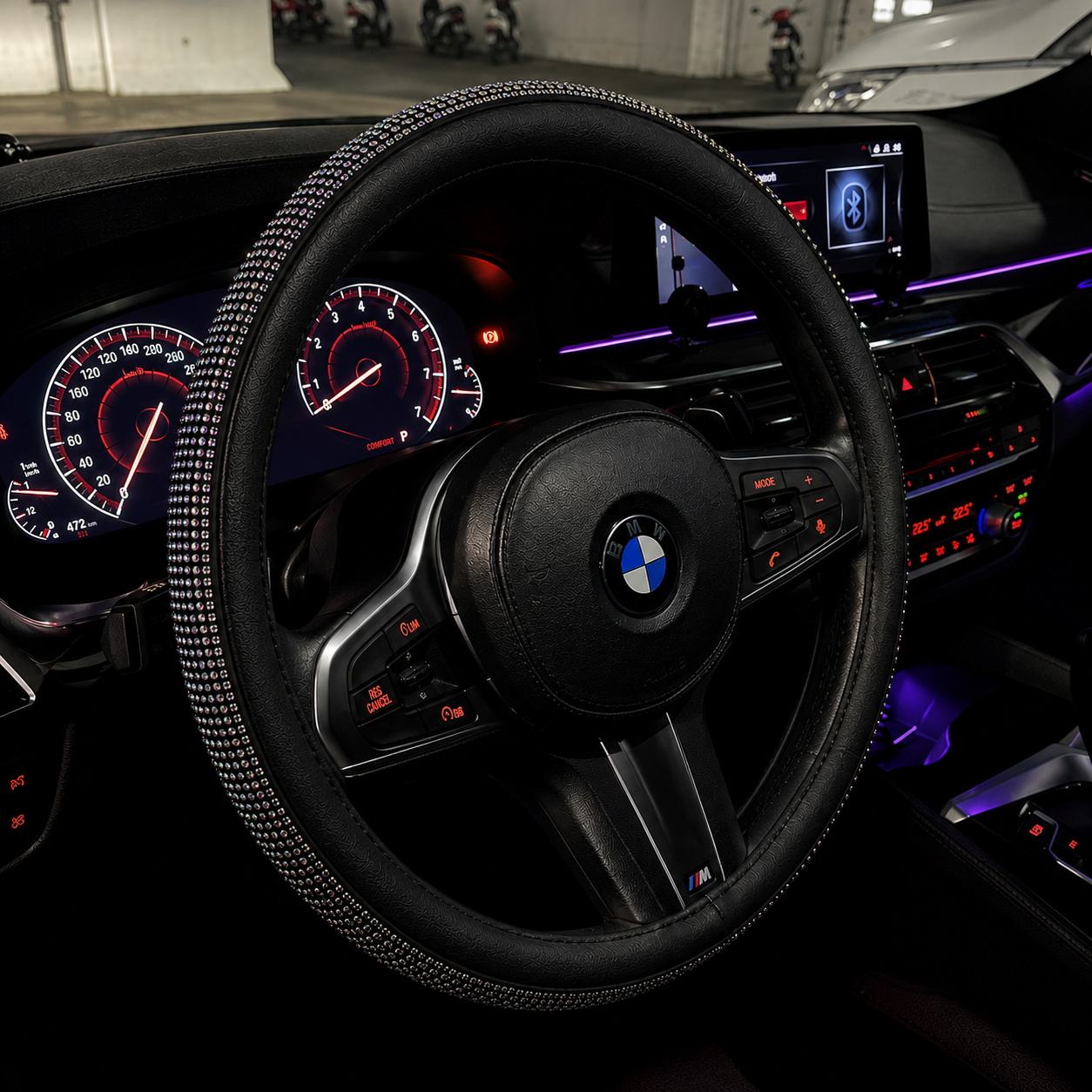 Crystal rhinestone steering wheel cover