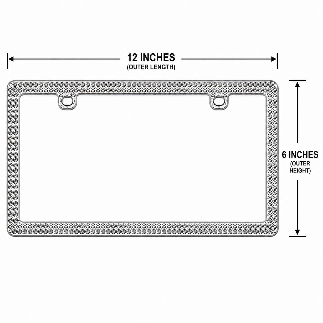 White rhinestone plate