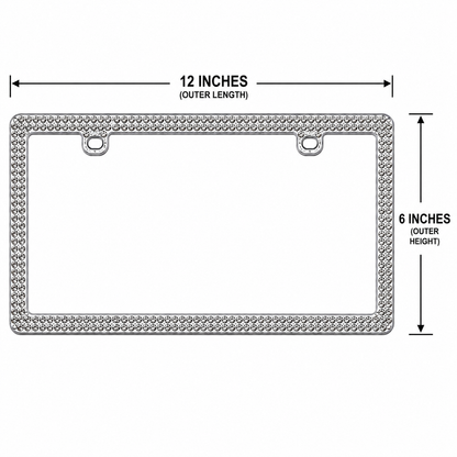 White rhinestone plate