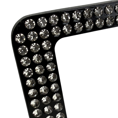 Black rhinestone vehicle cover plate